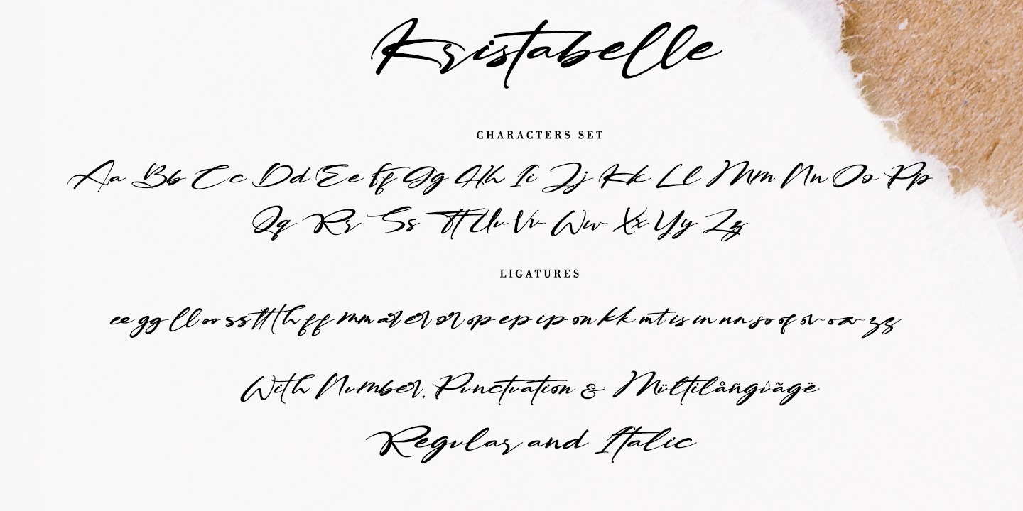 Kristabelle Italic Font preview